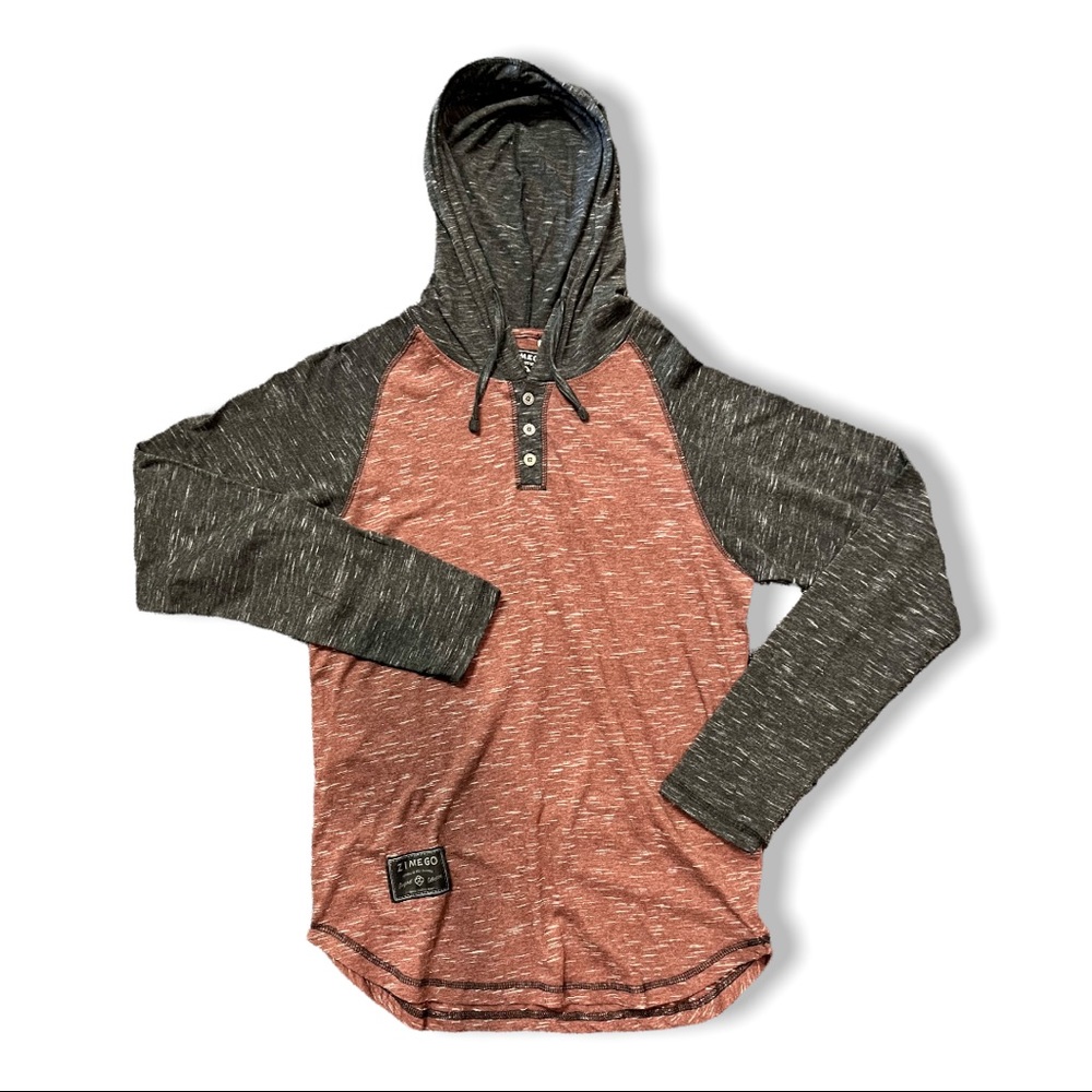 Long sleeve contrast color block raglan pullover